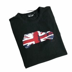 Black Short Sleeve Tee with Union Jack Car Design